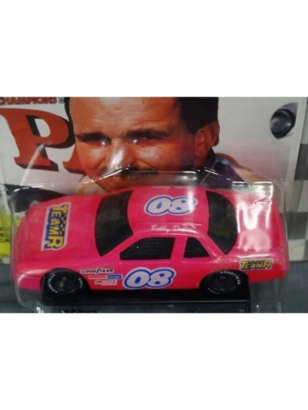 Vintage Die Cast Racing Champions Bobby Dotter #08 Stock Car NASCAR  Card Stand